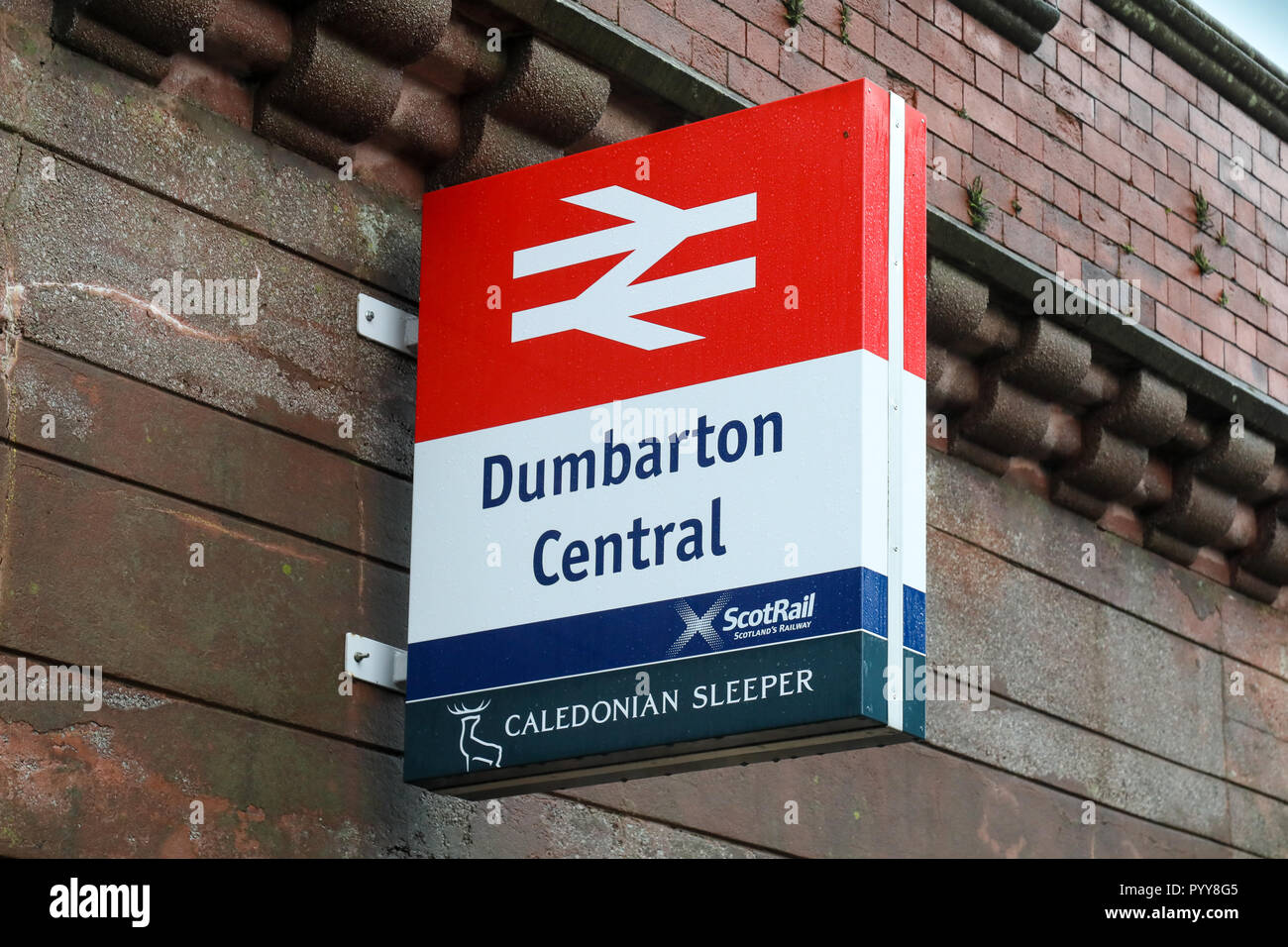 La gare centrale de Dumbarton en Écosse, West Dunbartonshire Banque D'Images