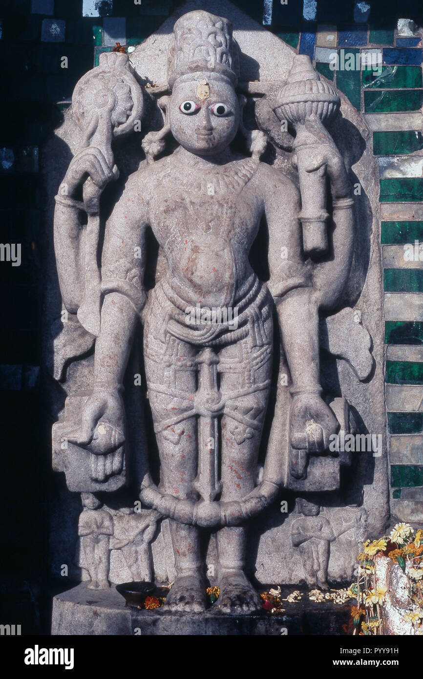 Lord Vishnu idol, Temple Jagdish, Udaipur, Rajasthan, Inde, Asie Banque D'Images