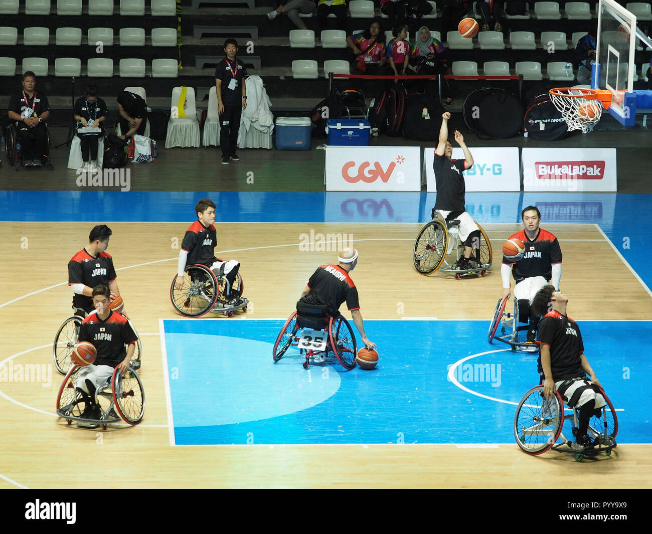 Les Jeux asiatiques 2018 Para - basket ball en fauteuil roulant Banque D'Images