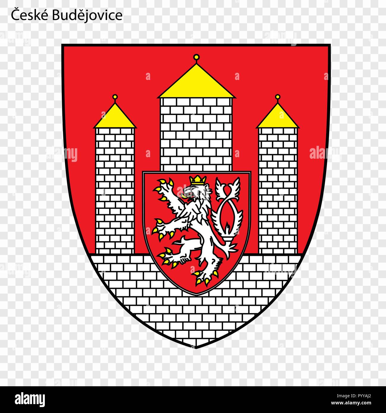 Emblème de Ceske Budejovice. Ville de République tchèque. Vector illustration Illustration de Vecteur