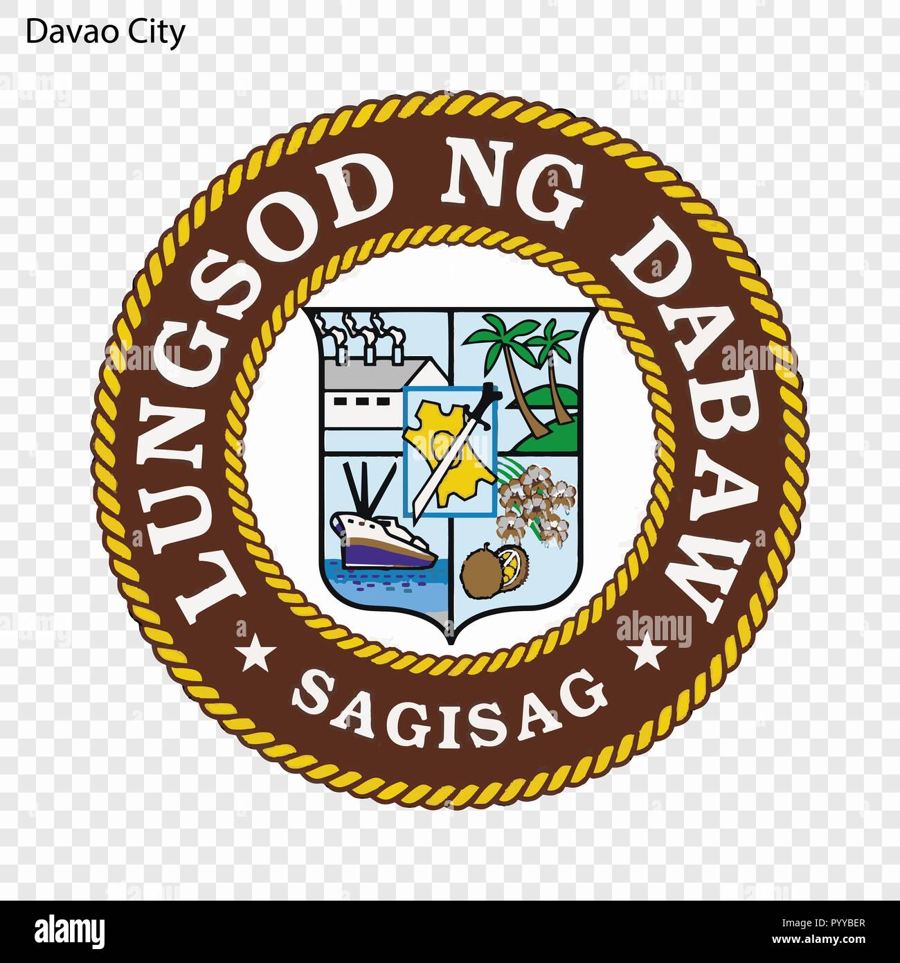 L'emblème de la ville de Davao. Ville de Philippines. Vector illustration Illustration de Vecteur