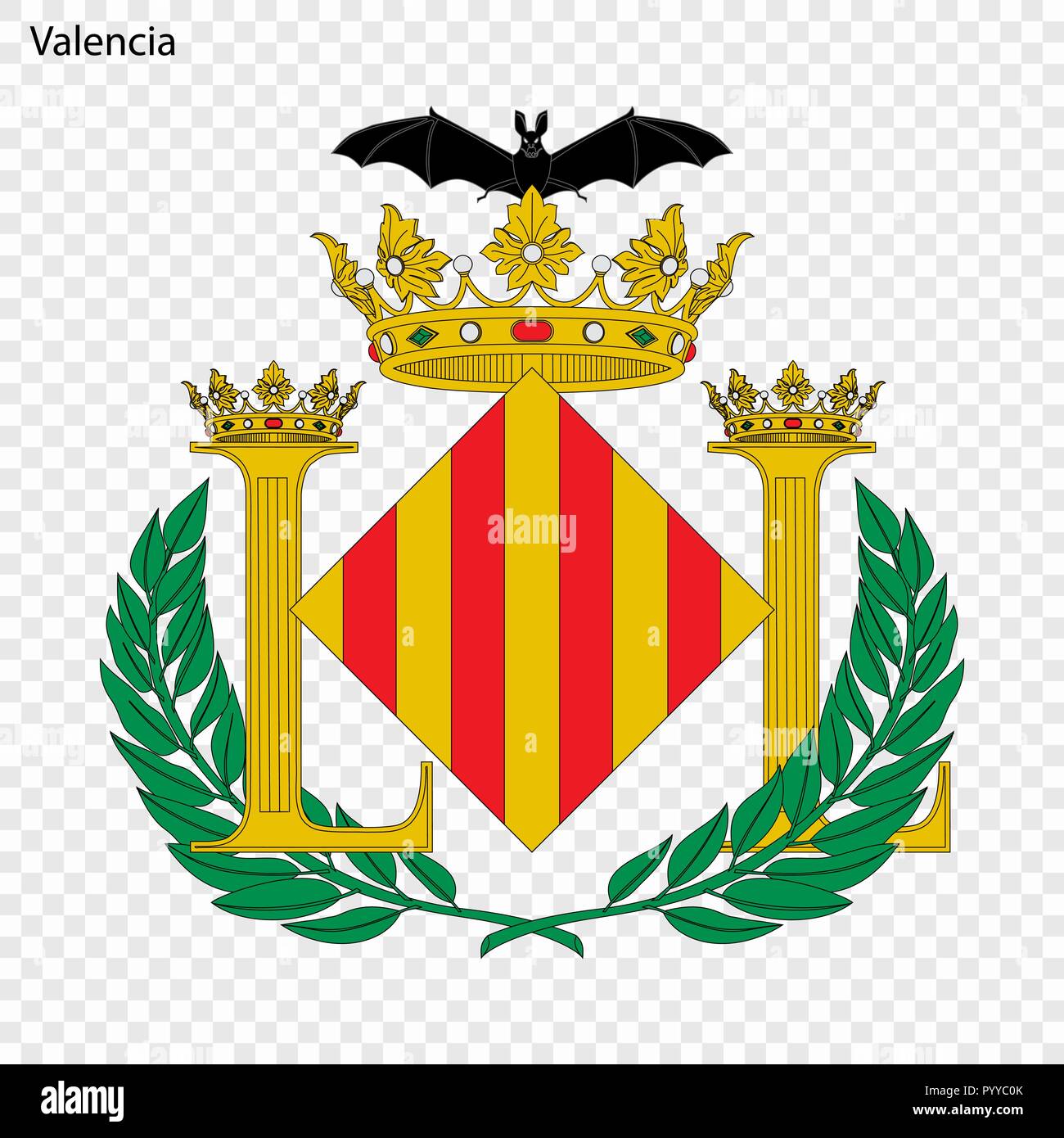 L'emblème de Valence . Ville d'Espagne. Vector illustration Illustration de Vecteur