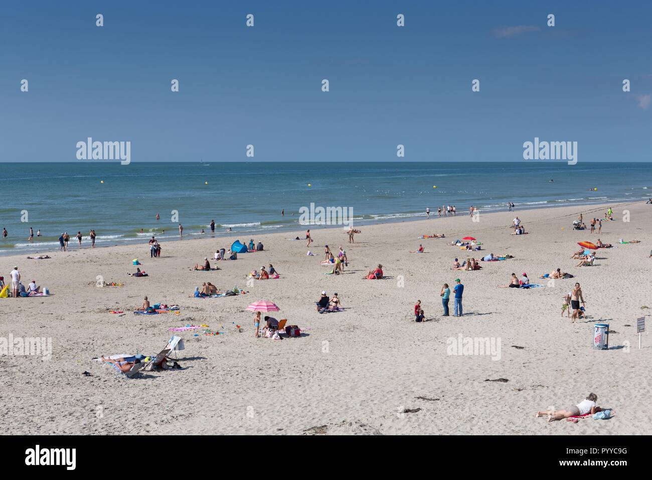 France, région Hauts de France, Pas de Calais, Cote d'Opale, la plage de Merlimont Banque D'Images