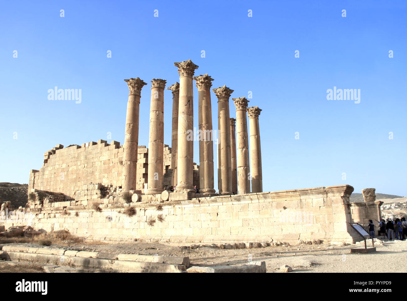 Temple d'Artémis à Gérasa (Jerash), ancienne capitale romaine et la plus grande ville du gouvernorat de Jerash, en Jordanie. Site du patrimoine mondial de l'UNESCO Banque D'Images