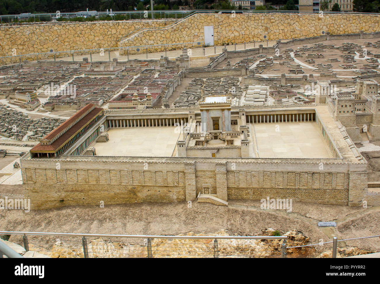 9 mai 2018 le modèle à l'échelle extérieure de l'ancienne ville de Jérusalem avec le Temple d'Hérode au Musée d'Israël à Jérusalem. Le modèle a beaucoup d'arbitrage Banque D'Images