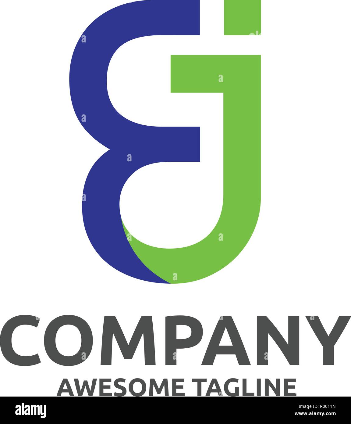 Résumé Lettre créative ej Logo Design Vector isolated on white. Illustration de Vecteur