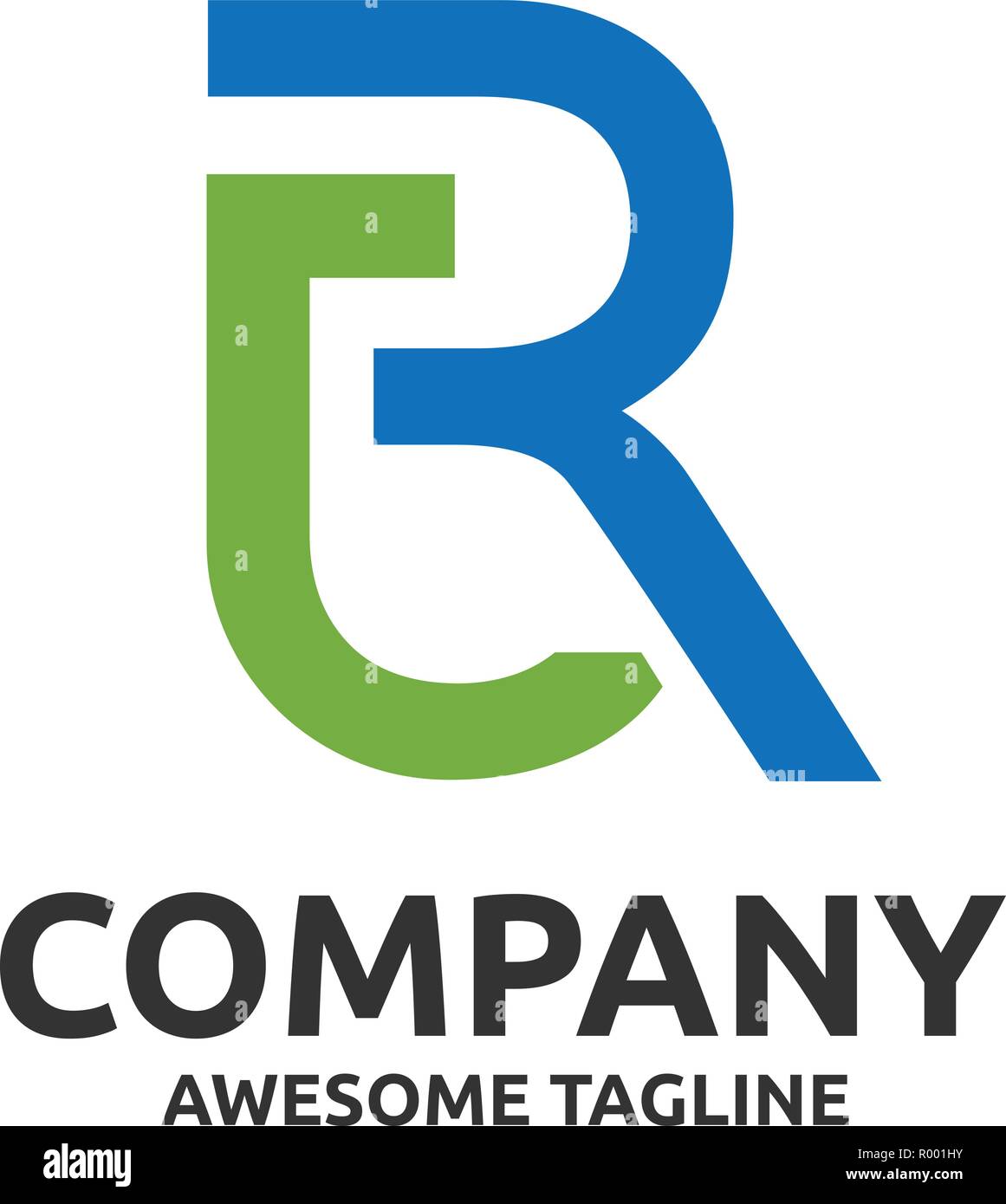 Lettre initiale de création Logo Design RJ Vector isolated on white. Illustration de Vecteur