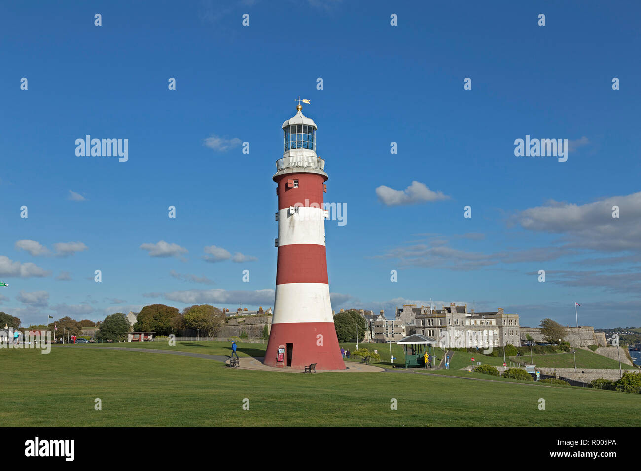 Smeaton's Tower sur Plymouth Hoe, Plymouth, Devon, Angleterre, Grande-Bretagne Banque D'Images