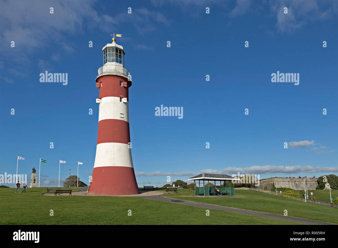 Smeaton's Tower sur Plymouth Hoe, Plymouth, Devon, Angleterre, Grande-Bretagne Banque D'Images