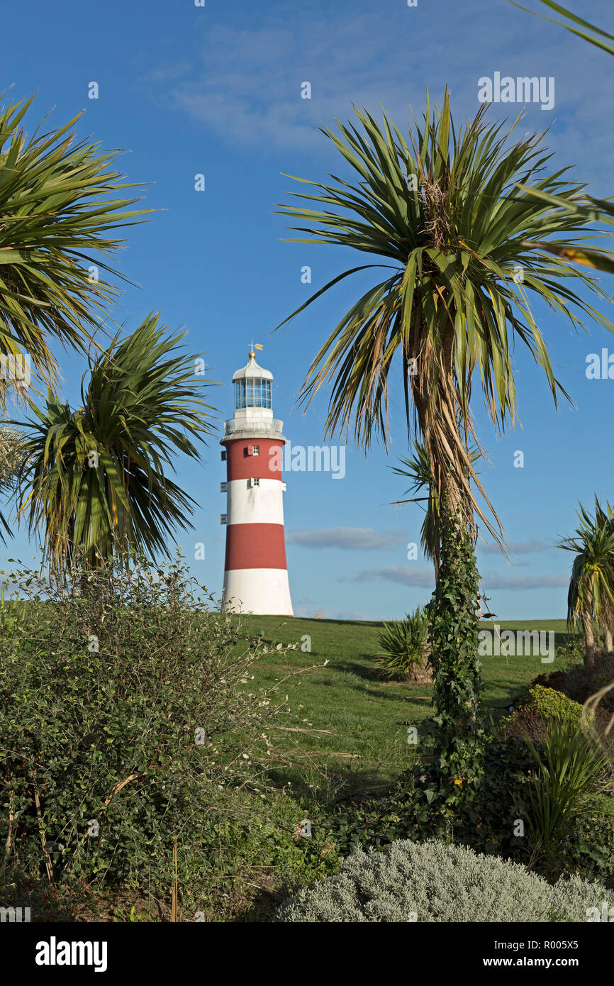 Smeaton's Tower sur Plymouth Hoe, Plymouth, Devon, Angleterre, Grande-Bretagne Banque D'Images