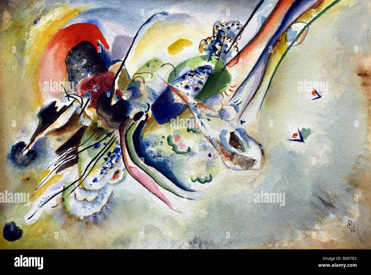 Composition 1916 Wassily Kandinsky français russe 1866-1944 Banque D'Images Composition 1916 Wassily Kandinsky français russe 1866-1944 Banque D'Images