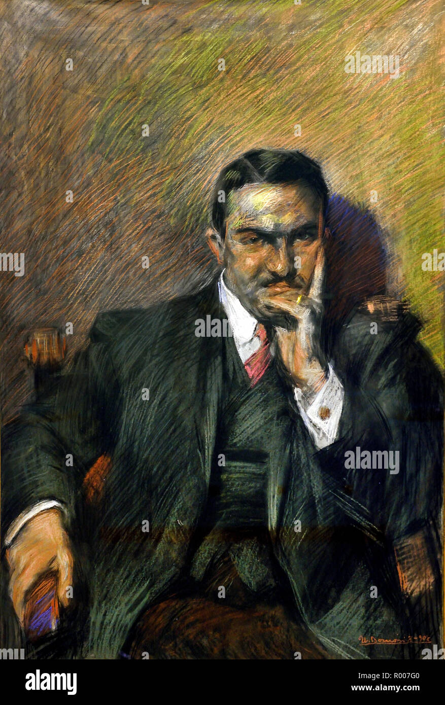 Portrait d'Innocenzo Massimino 1908 Umberto Boccioni (1882-1916), l'Italie, l'italien. Banque D'Images