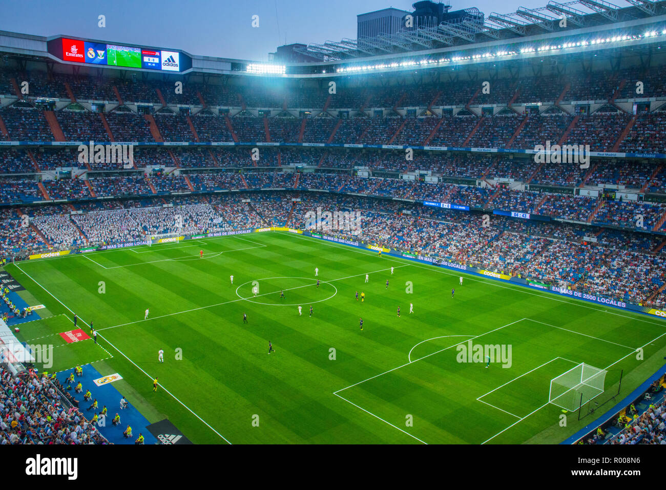 Match de football. Santiago Bernabeu, Madrid, Espagne. Banque D'Images