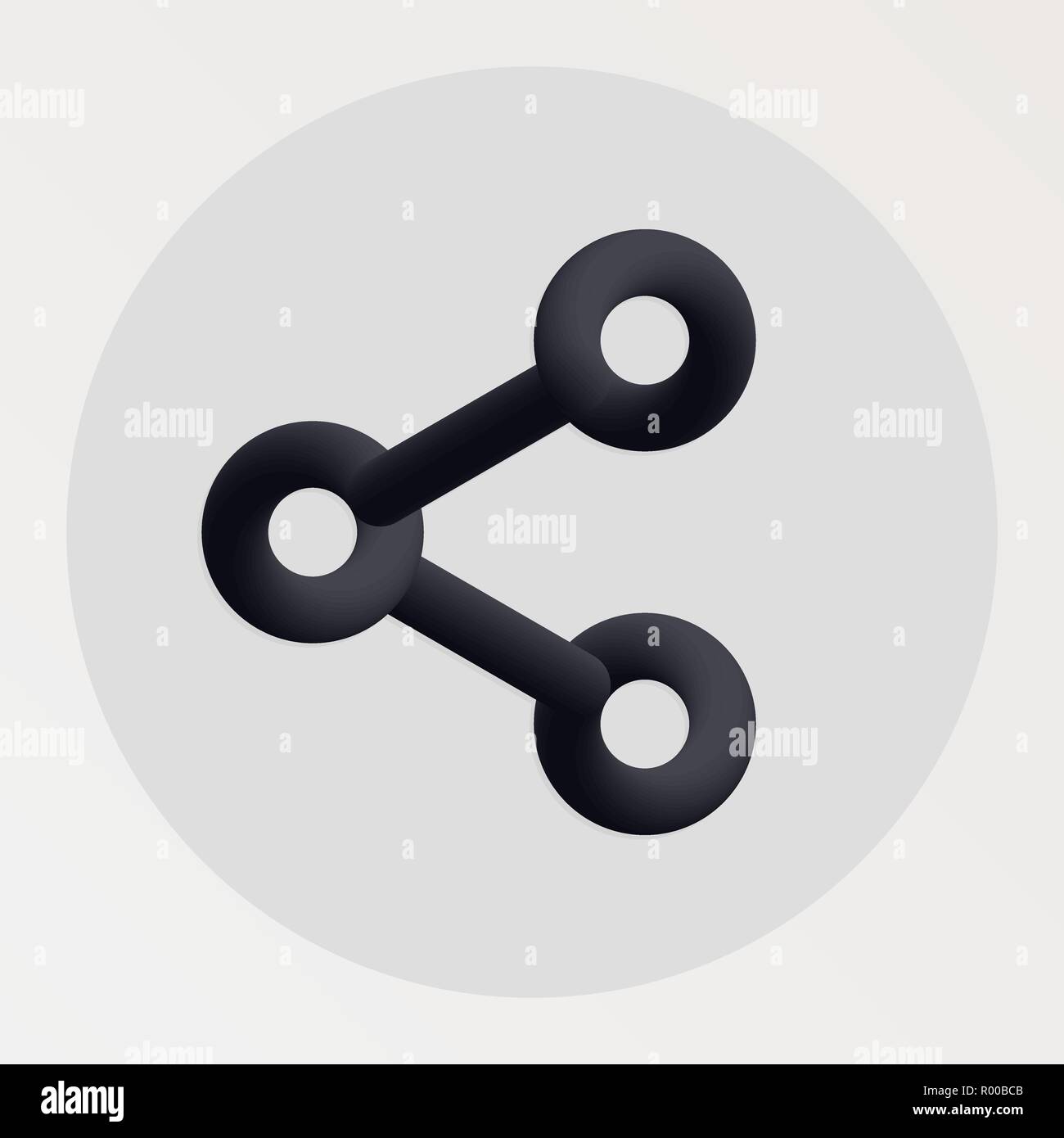 Partager l'icône de la ligne noire superposée. Vector illustration de ...