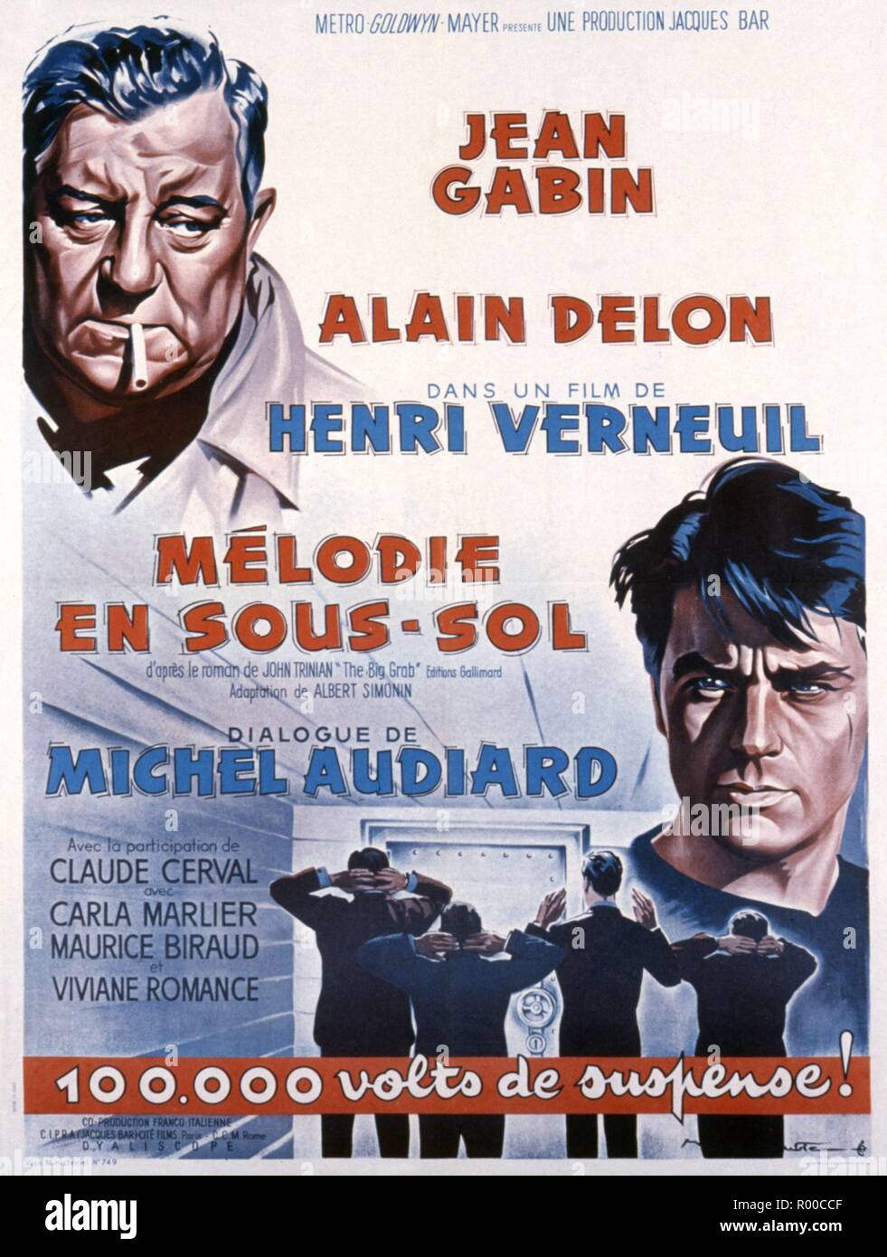 Melodie en sous sol Année : 1963 Réalisateur : Henri VERNEUIL France Jean  GABIN, Alain Delon Film poster (Fr Photo Stock - Alamy