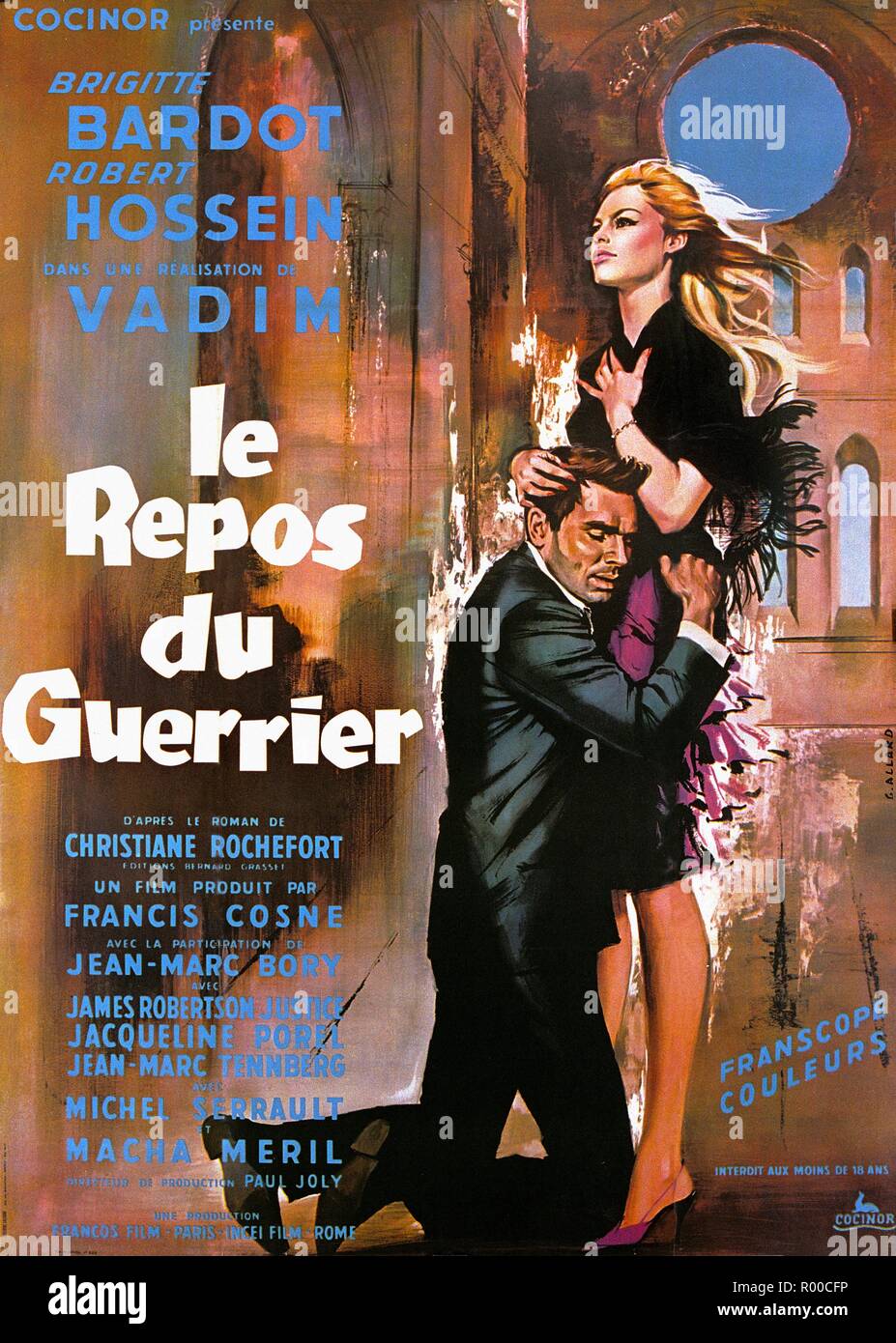 Le repos du guerrier Année : 1962 France Réalisateur : Roger Vadim Brigitte Bardot, Robert Hossein Poster (Fr) Banque D'Images