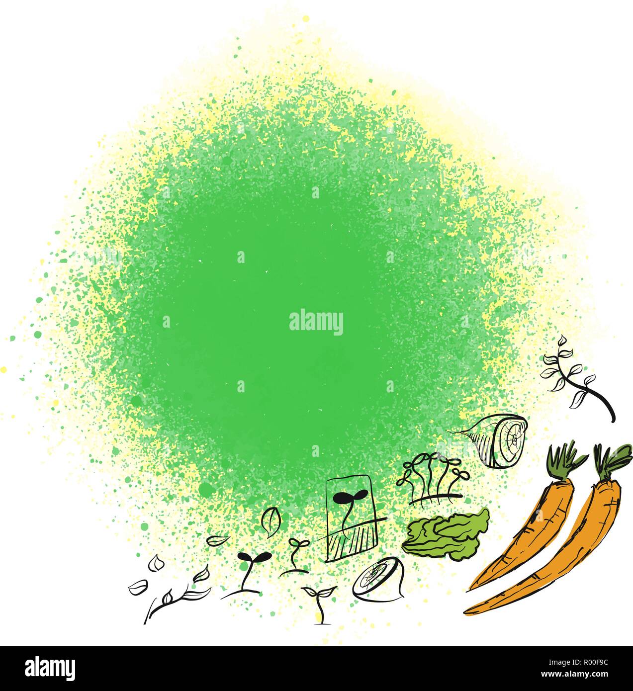 Des légumes sains l'arrière-plan du menu. Vector illustration alimentaire. Illustration de Vecteur