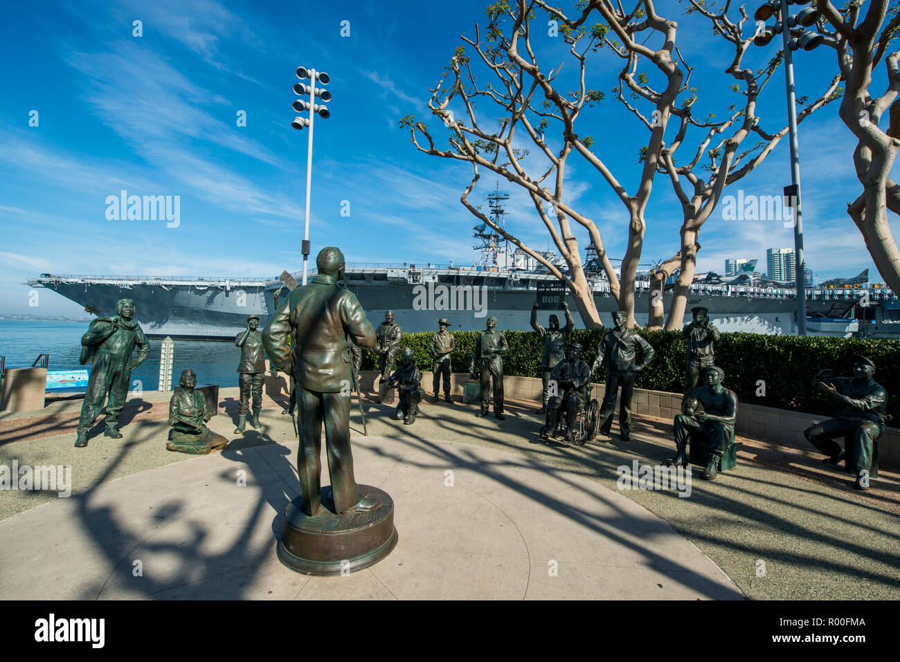 Bob Hope monument au porte-avions USS Midway (musée), le port de San Diego, San Diego, Californie. Banque D'Images