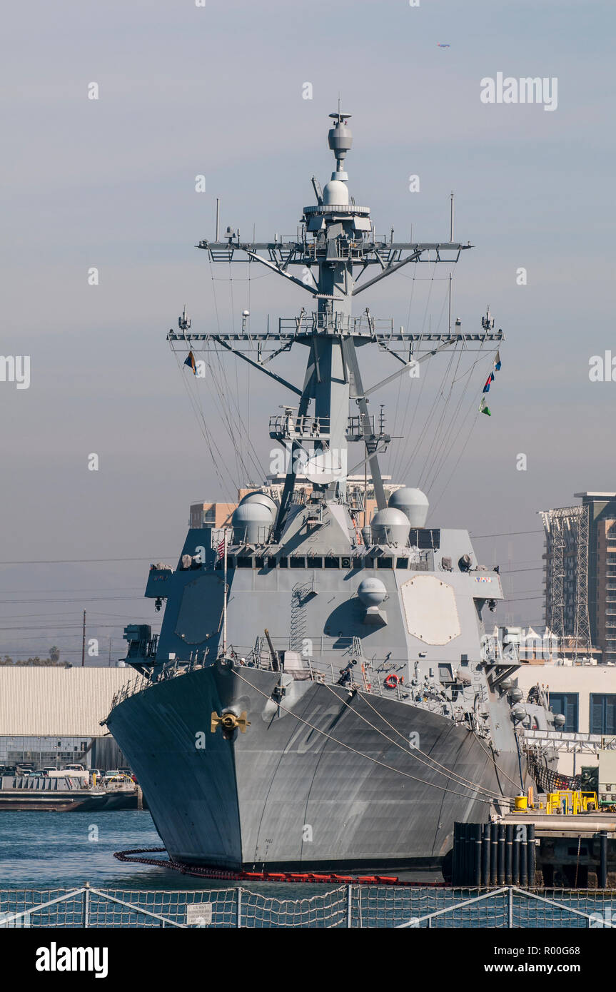 USS Gridley (101) dans l'arsenal de la Marine, le Port de San Diego, San Diego, Californie. Banque D'Images