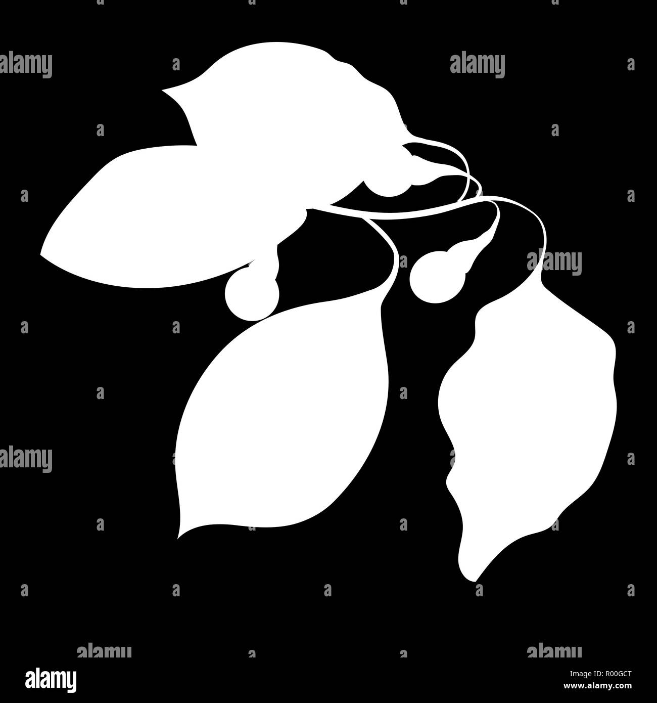 Camphrier, icône logo isolés. blanc silhouette. Vector illustration Illustration de Vecteur
