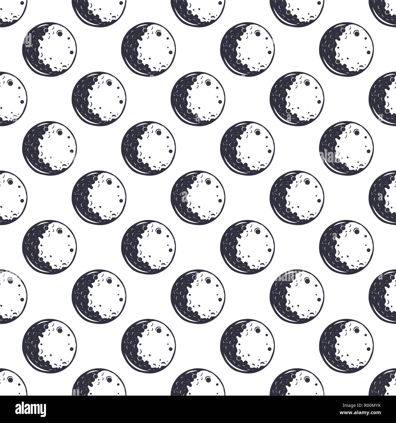 Lune Motif Transparent Monochrome Vintage Design Espace Papier