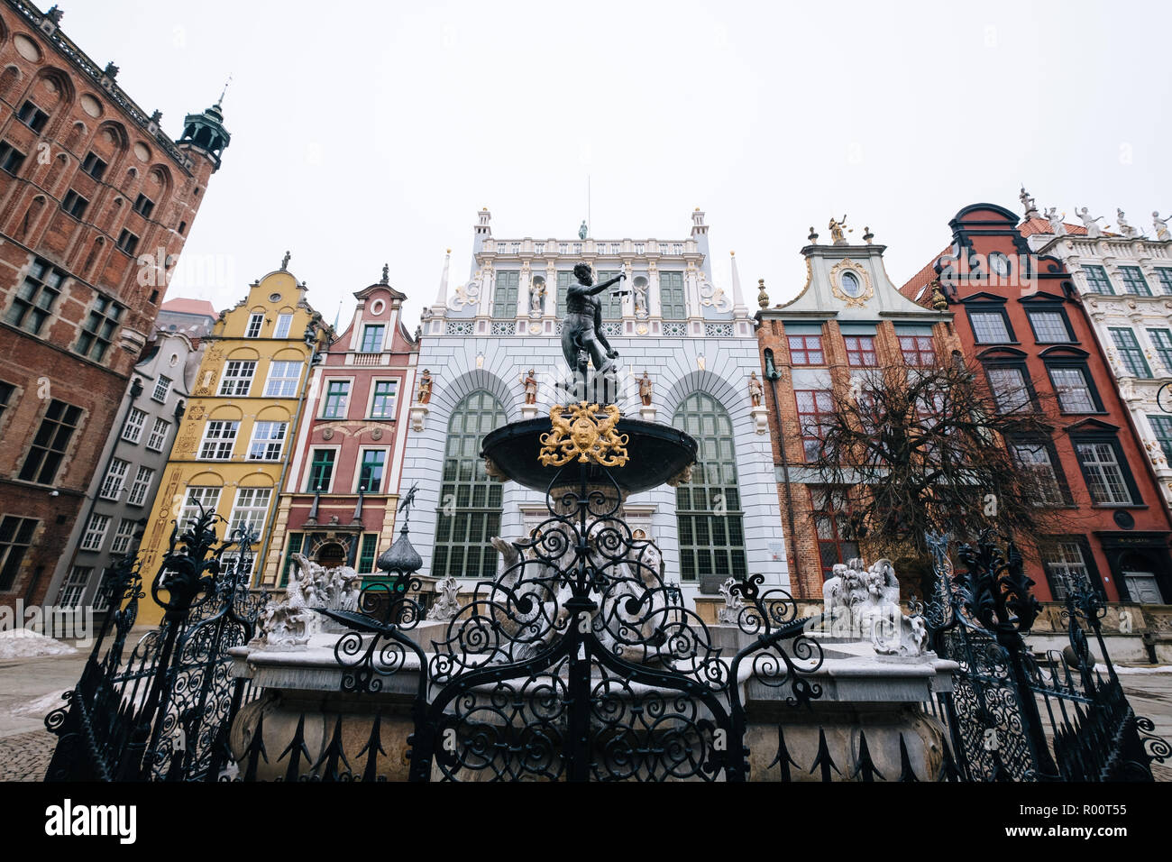 Fontaine de Neptune à Gdansk, Polance Banque D'Images