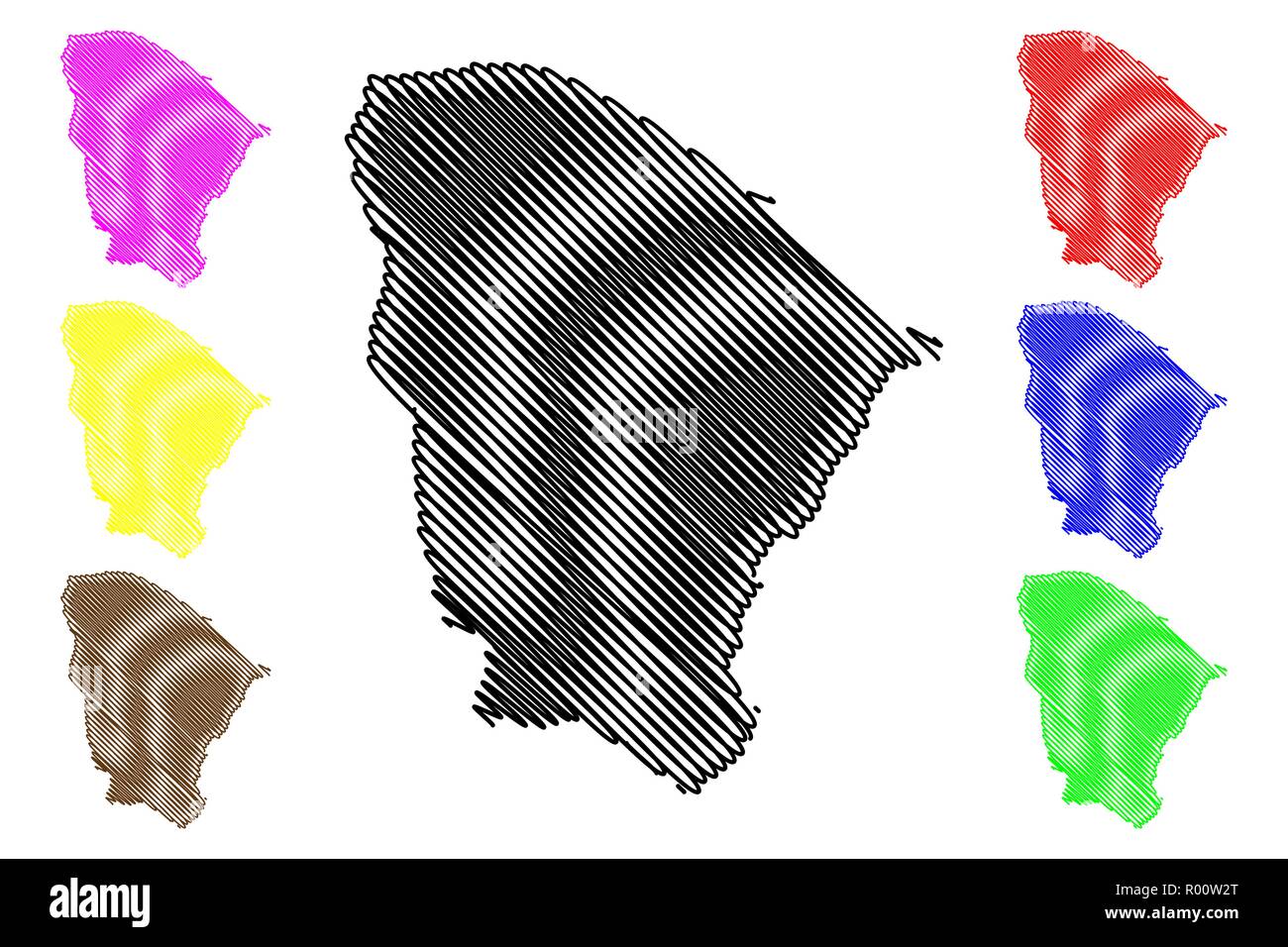 Ceara (Région du Brésil, de l'Etat fédéré, république fédérative du Brésil) map vector illustration gribouillage, croquis du Ceará Illustration de Vecteur