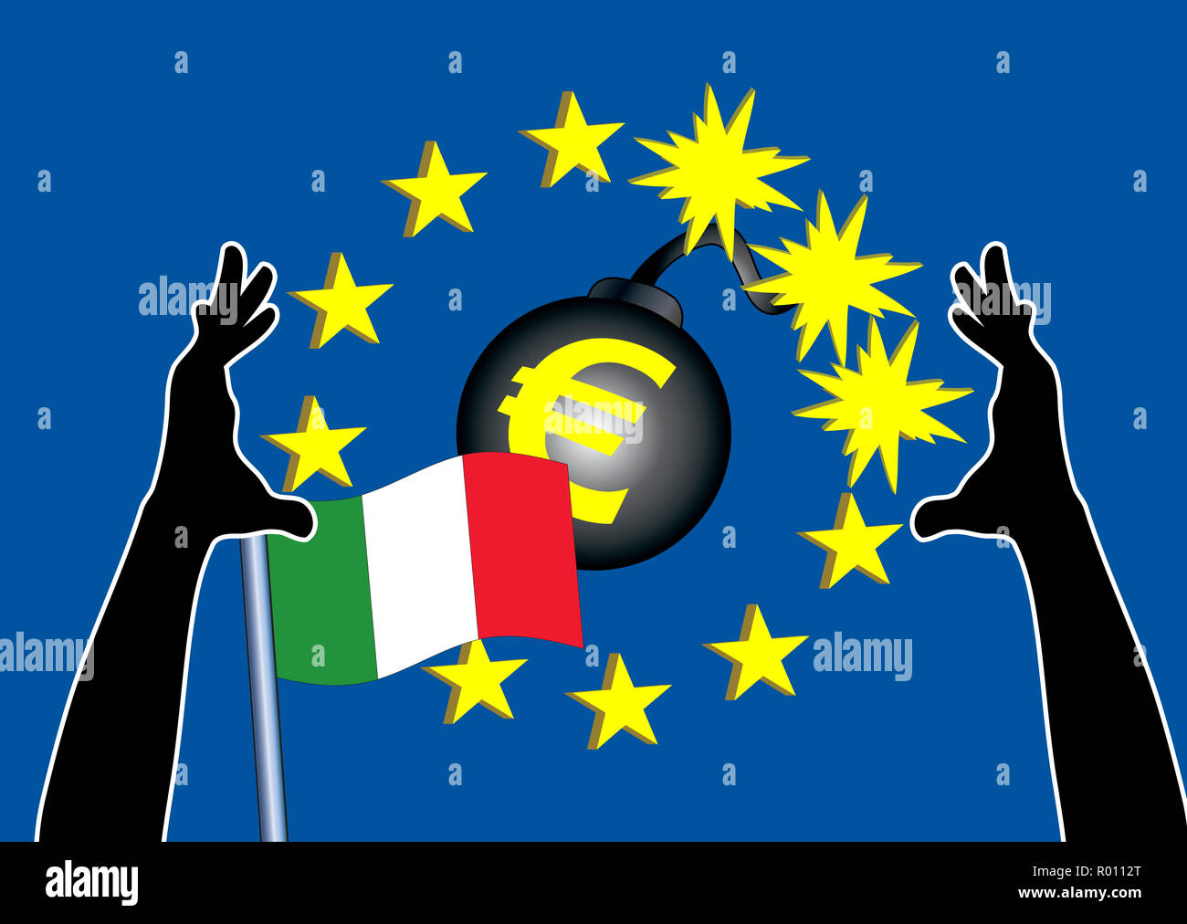 Le Gouvernement italien est en train de tester l'avion renflouer système, puisqu'il est prévu de dépasser considérablement le budget financier pour 2019 Banque D'Images