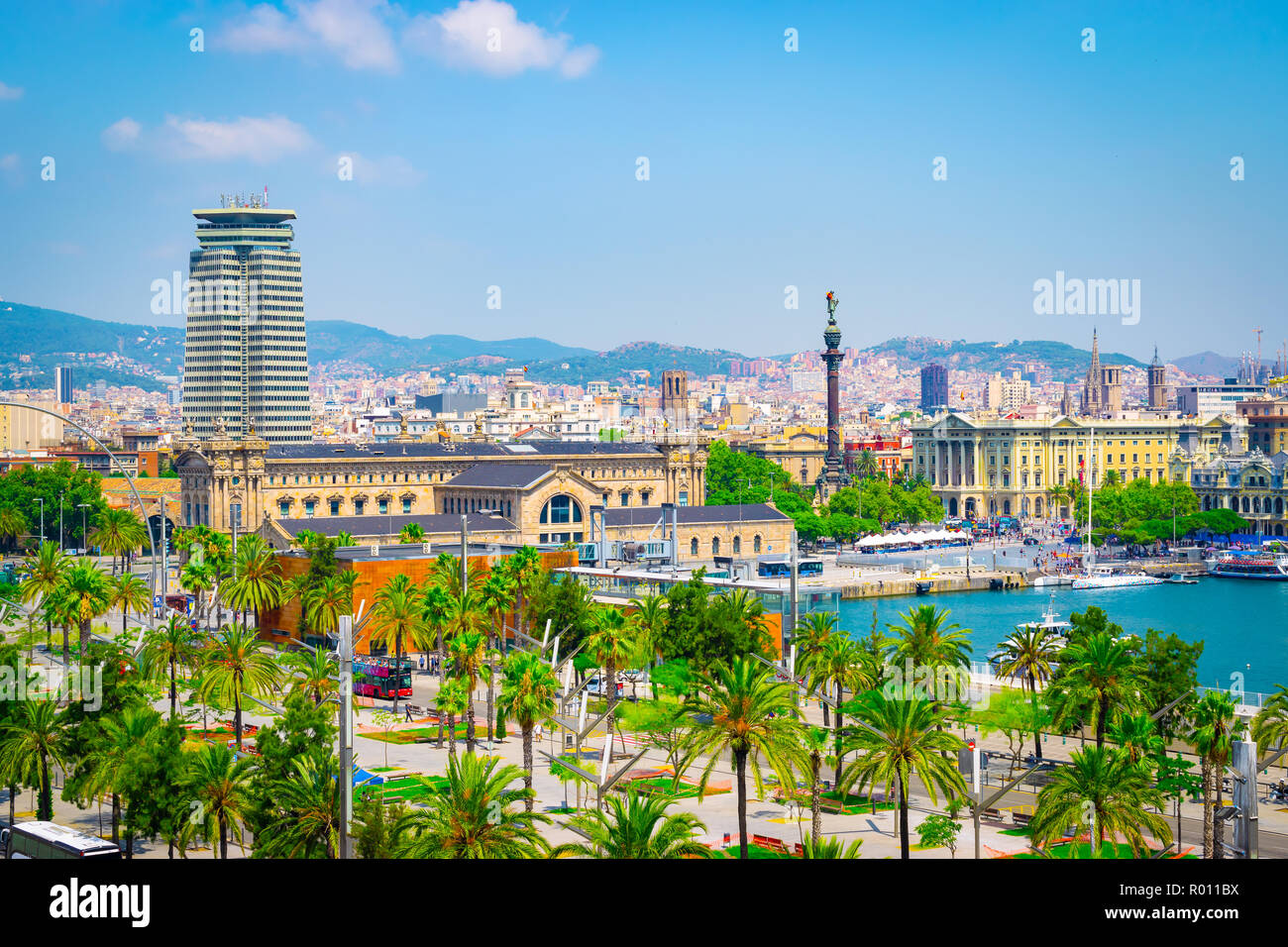 Cruise Port de Barcelone, Espagne Banque D'Images