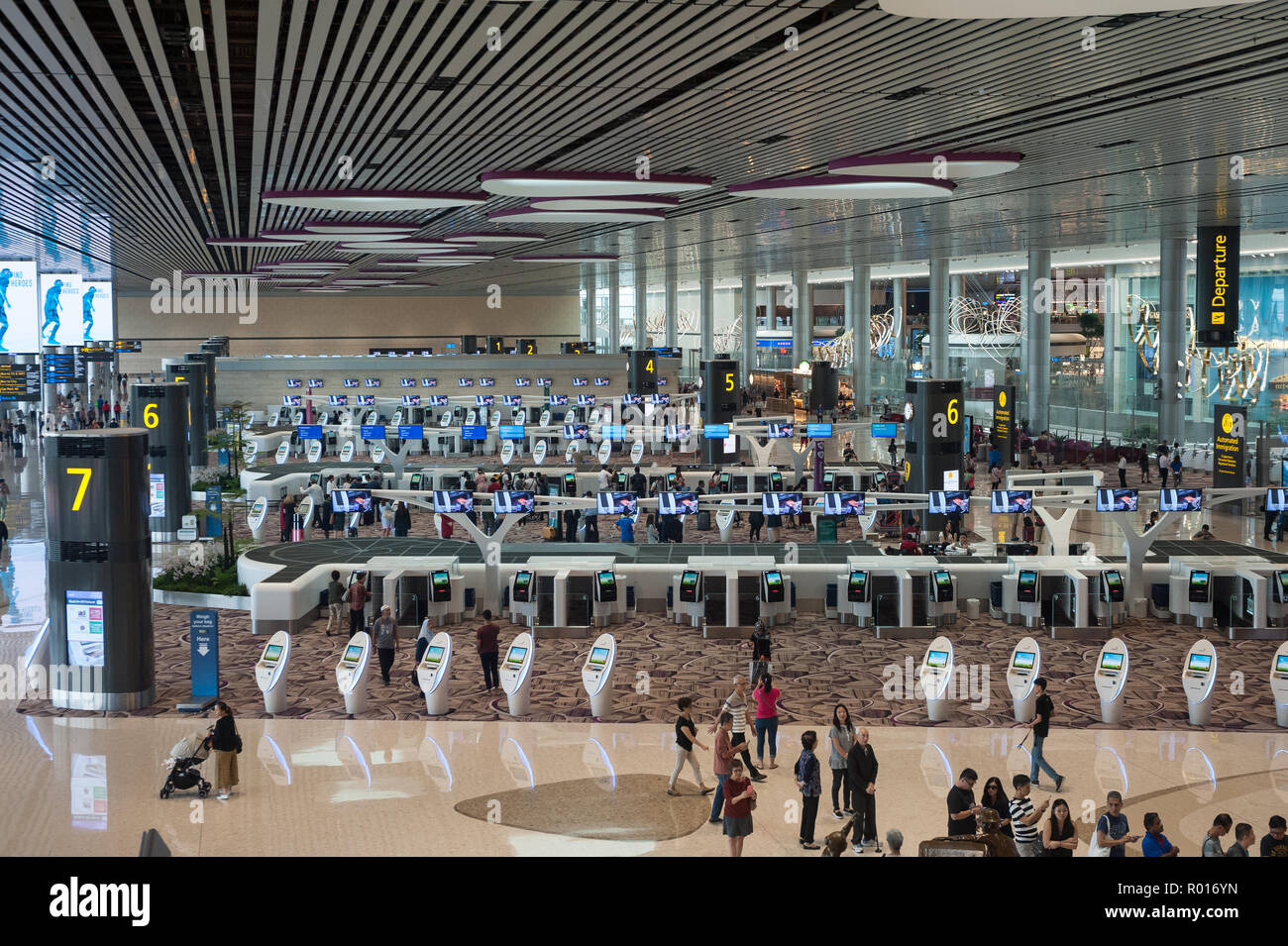 Singapour, République de Singapour, nouveau Terminal 4 à l'aéroport de Changi Banque D'Images