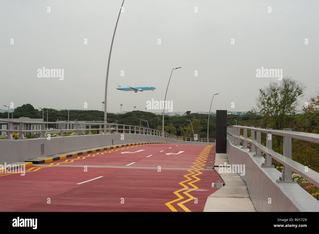 Singapour, République de Singapour, l'accès au Terminal 4 à l'aéroport de Changi Banque D'Images