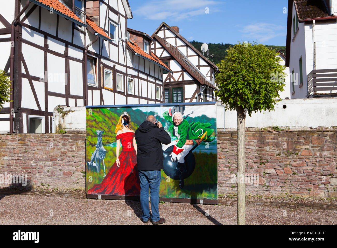 Ville de Bodenwerder, berceau du Baron Muenchhausen, Weserbergland, Basse-Saxe, Allemagne, Europe Banque D'Images