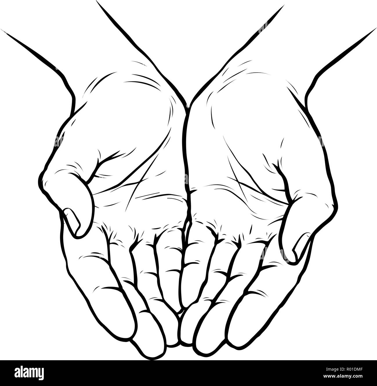 Dessins Mains Qui Se Tiennent Hands together illustration Banque d'images noir et blanc - Alamy