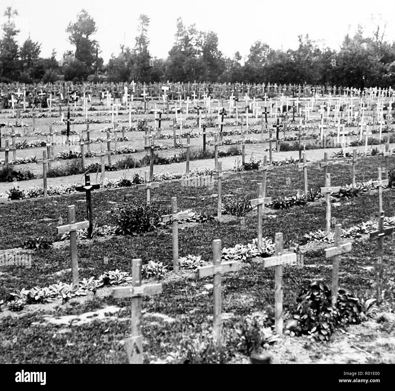 Le cimetière des gardiens, Windy Corner, Festubert, pendant la Première Guerre mondiale Banque D'Images