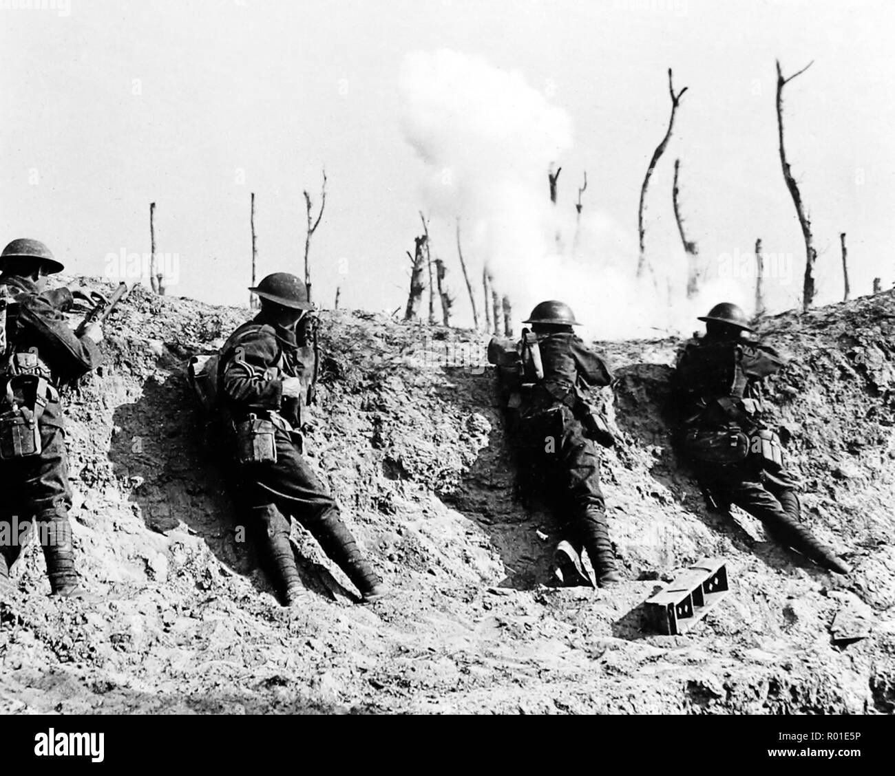 Les troupes Briish à Passchendale durant la Première Guerre mondiale Banque D'Images