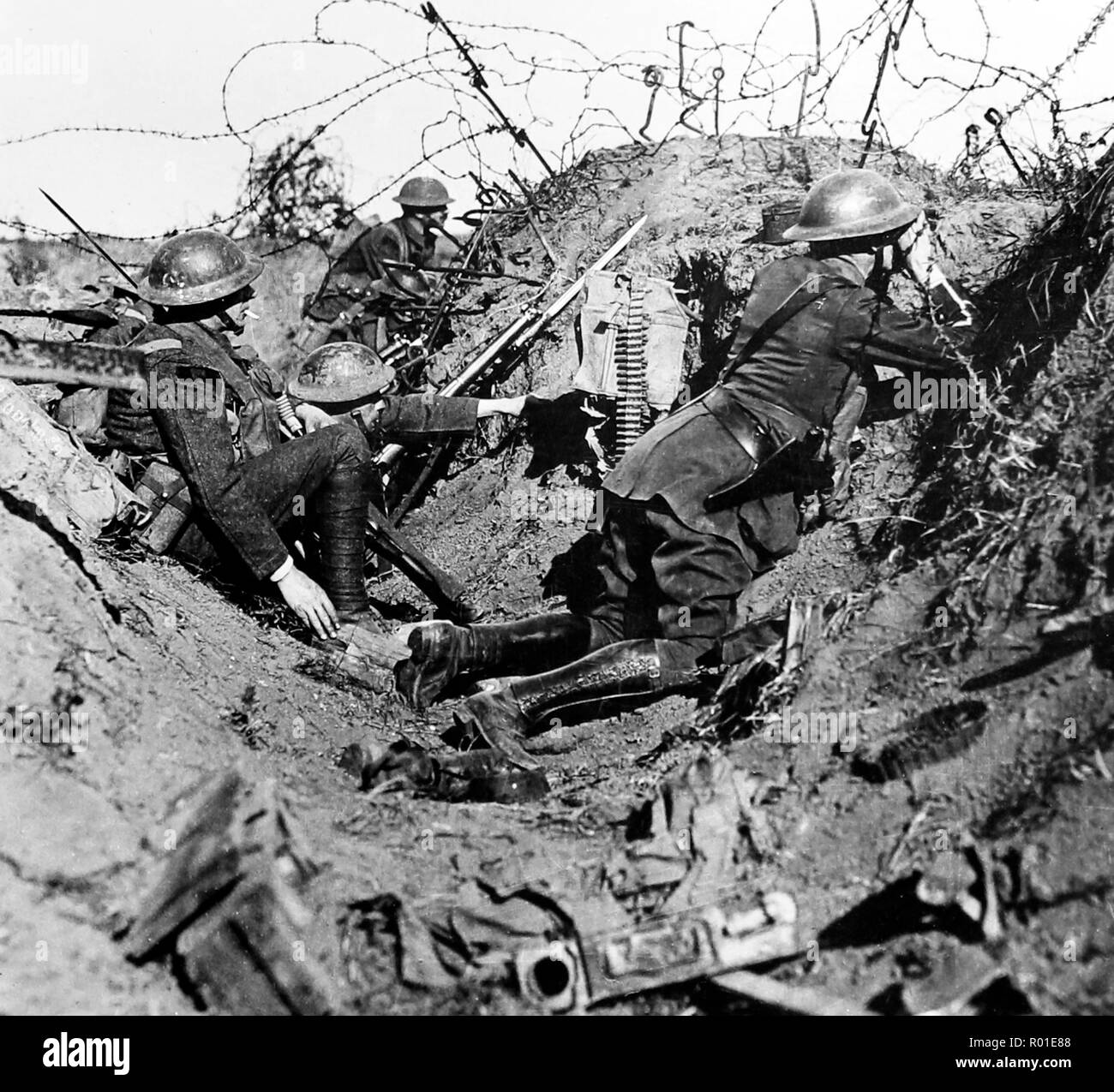 Les signaleurs, saucisse Valley, au cours de la Première Guerre mondiale Banque D'Images