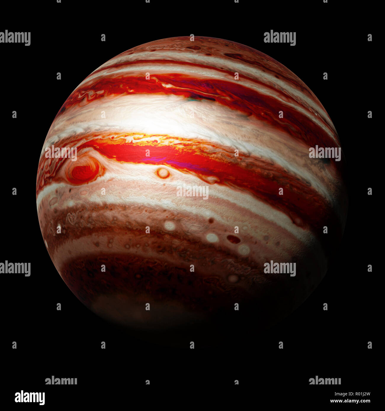 Planète Jupiter Partie Du Système Solaire Isolé Sur Fond