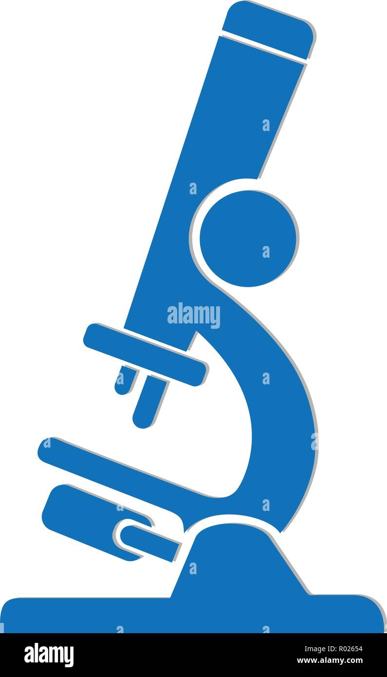 Une icône microscope bleu sur fond blanc Illustration de Vecteur