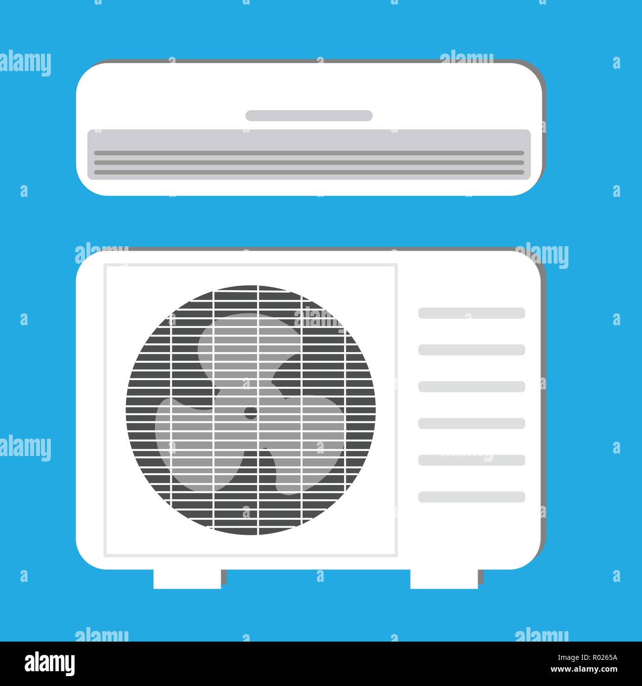 Système de climatisation : unités intérieure et extérieure Illustration de Vecteur Système de climatisation : unités intérieure et extérieure Illustration de Vecteur