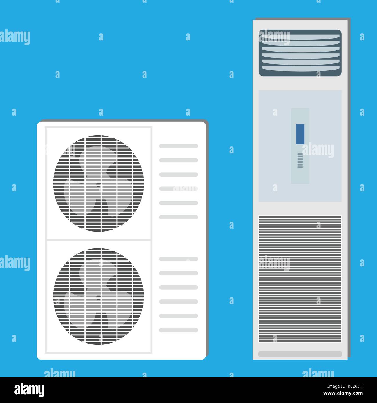 Système de climatisation : unité intérieure et deux unités extérieures Illustration de Vecteur Système de climatisation : unité intérieure et deux unités extérieures Illustration de Vecteur