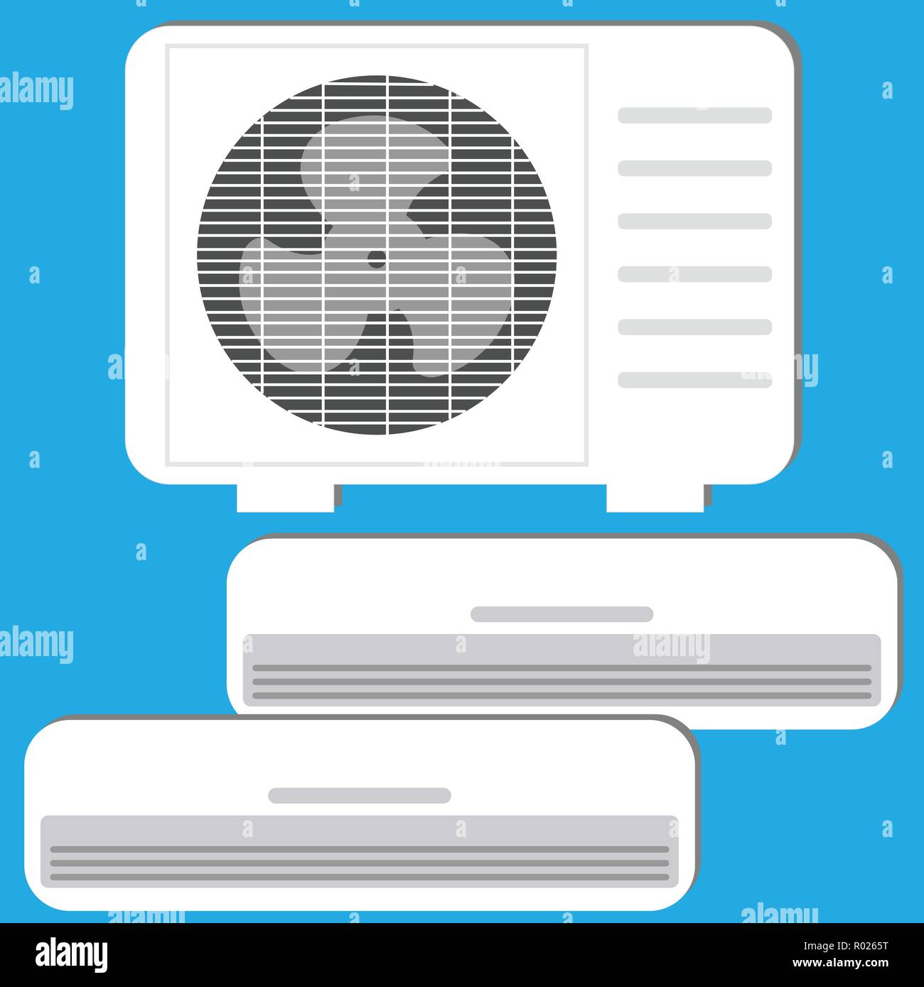 Système de climatisation : unité oudoor et deux unités intérieures Illustration de Vecteur Système de climatisation : unité oudoor et deux unités intérieures Illustration de Vecteur