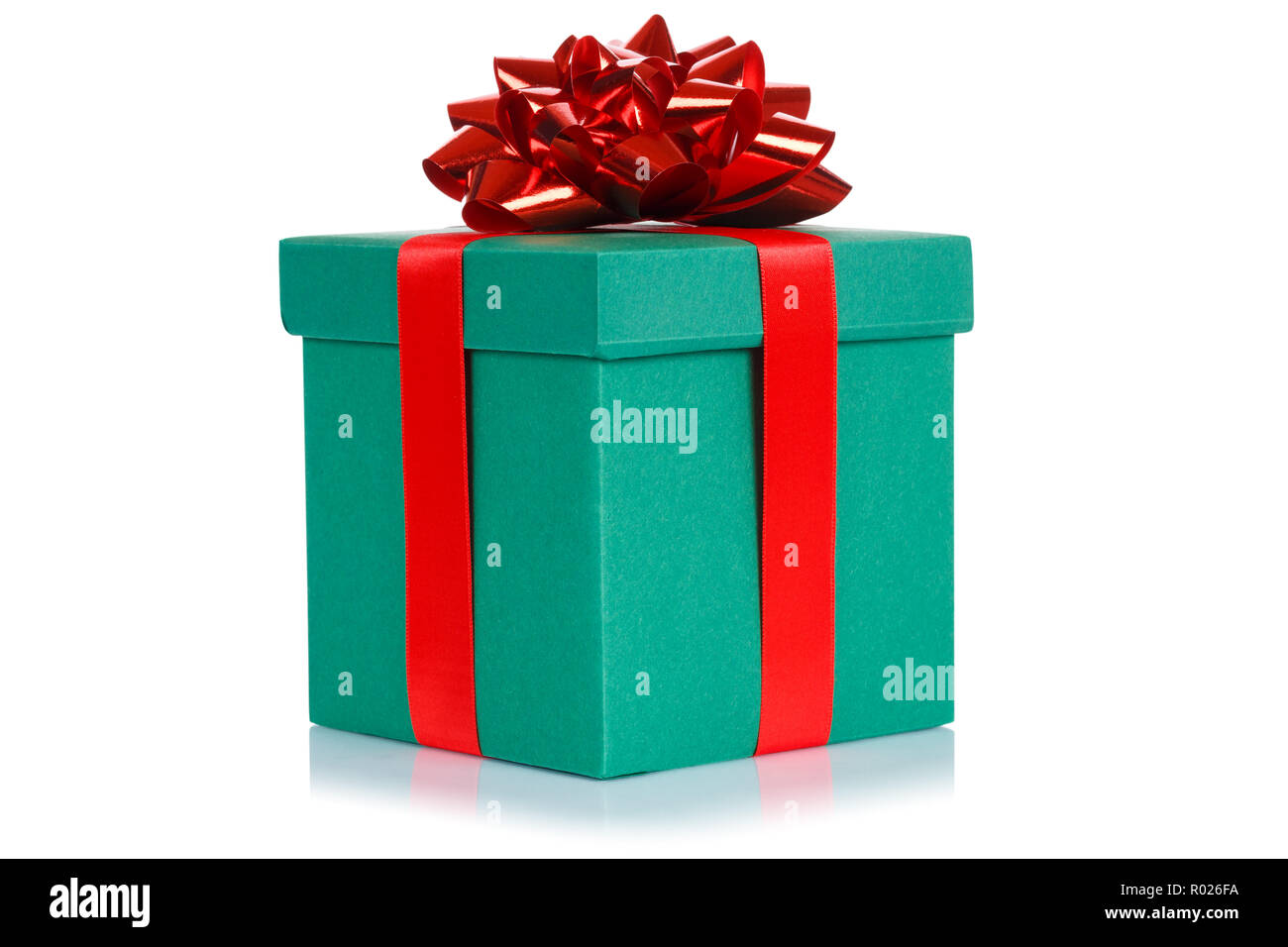 Présent cadeau Anniversaire Mariage Noël vert foncé souhaite fort isolé sur fond blanc Banque D'Images