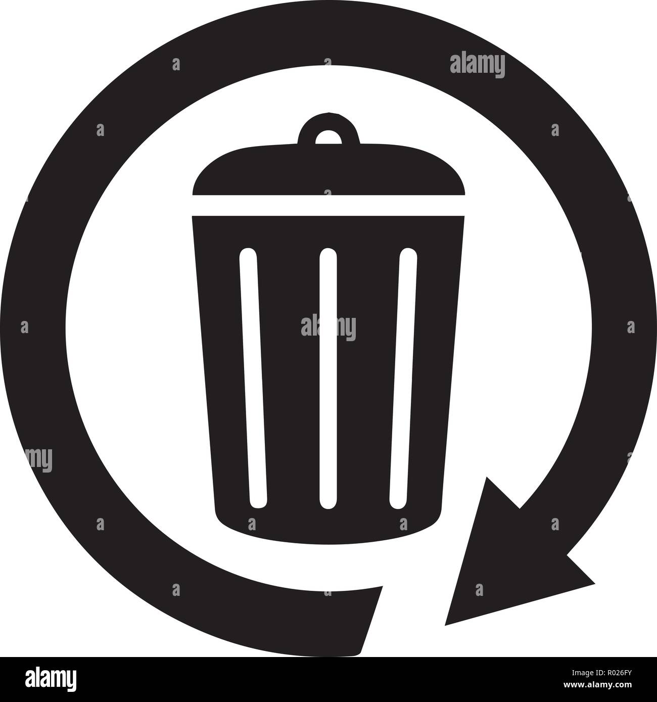 Poubelle noir avec symbole recyclage, vector Image Vectorielle Stock - Alamy