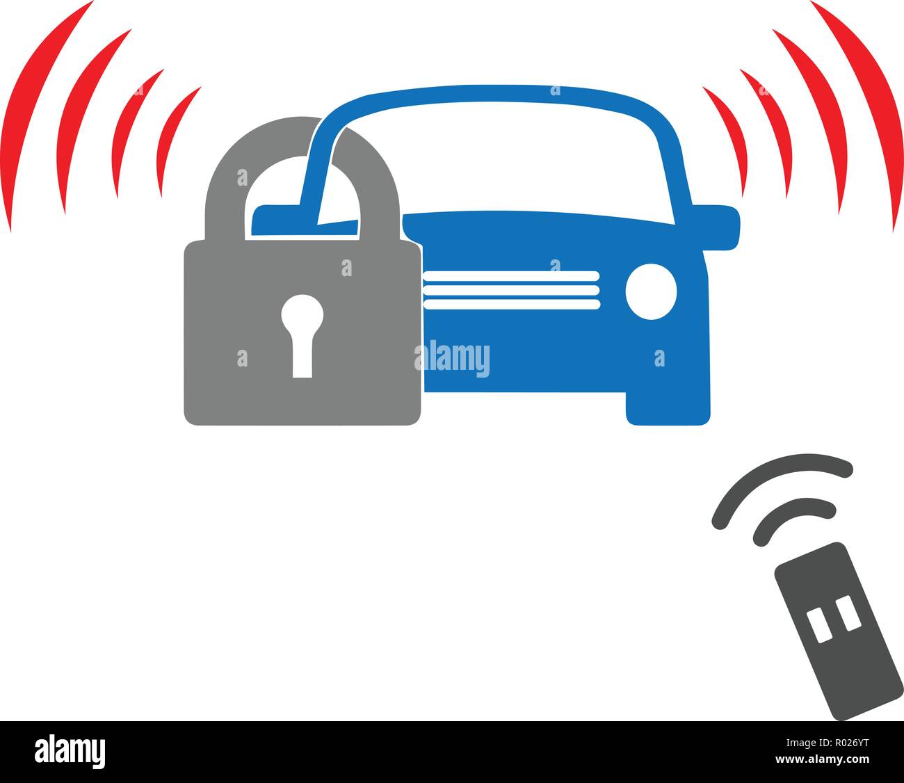 Système de sécurité de voiture avec télécommande Illustration de Vecteur