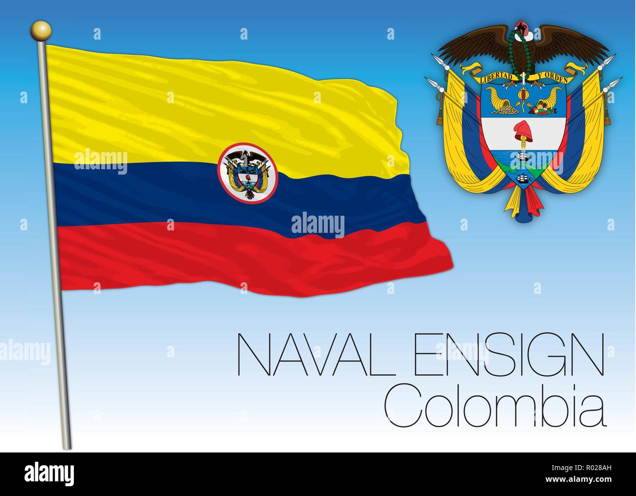 La marine colombienne, Republica de Colombie, vector illustration Illustration de Vecteur
