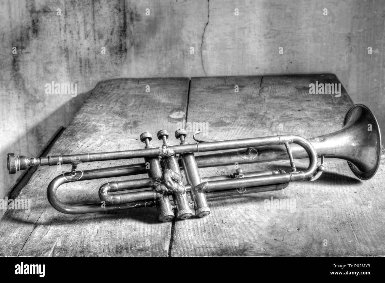 La musique nous accompagne tout au long de la vie,trompette Jazz Banque D'Images
