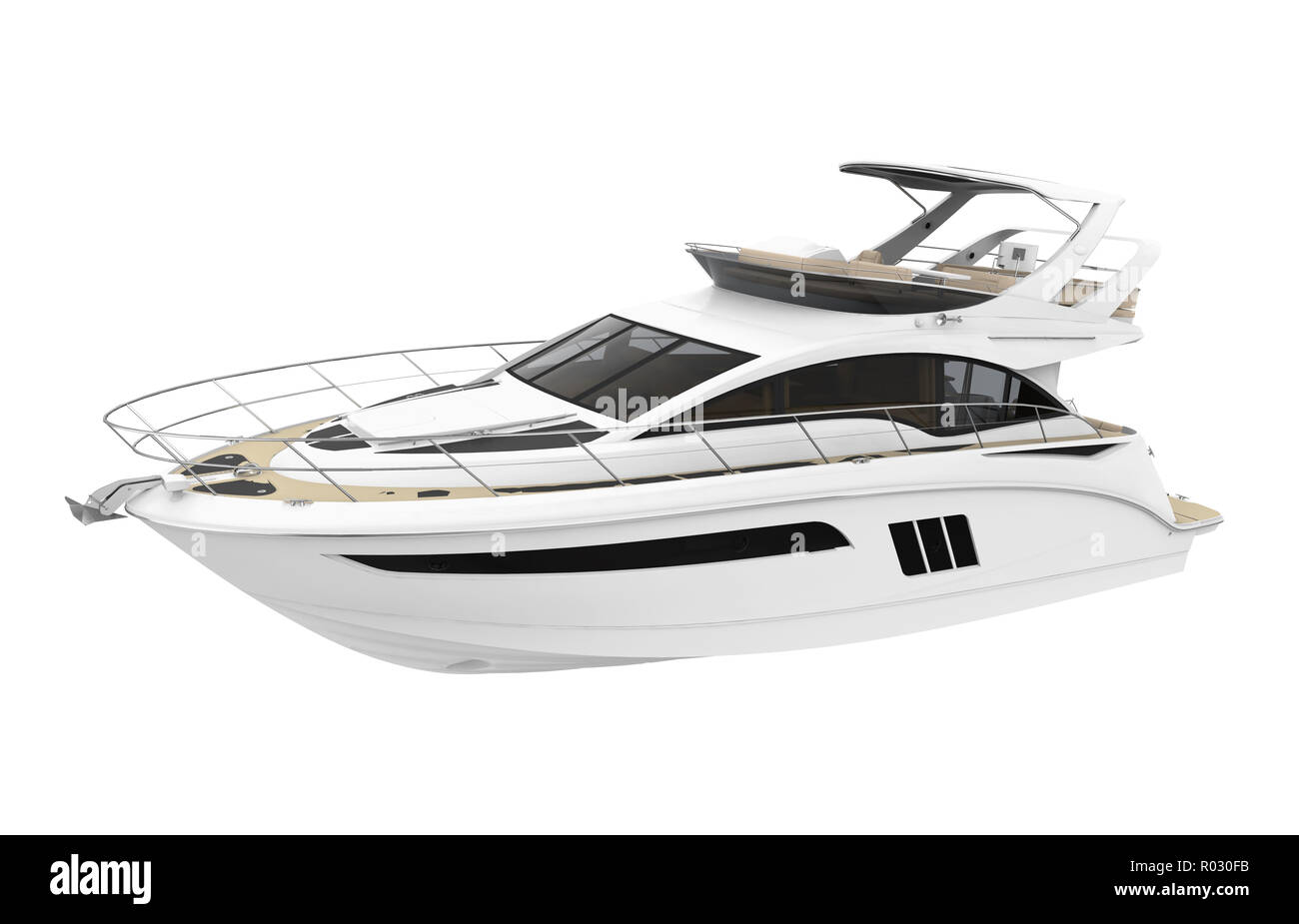 Yacht de plaisance blanc isolé Banque D'Images