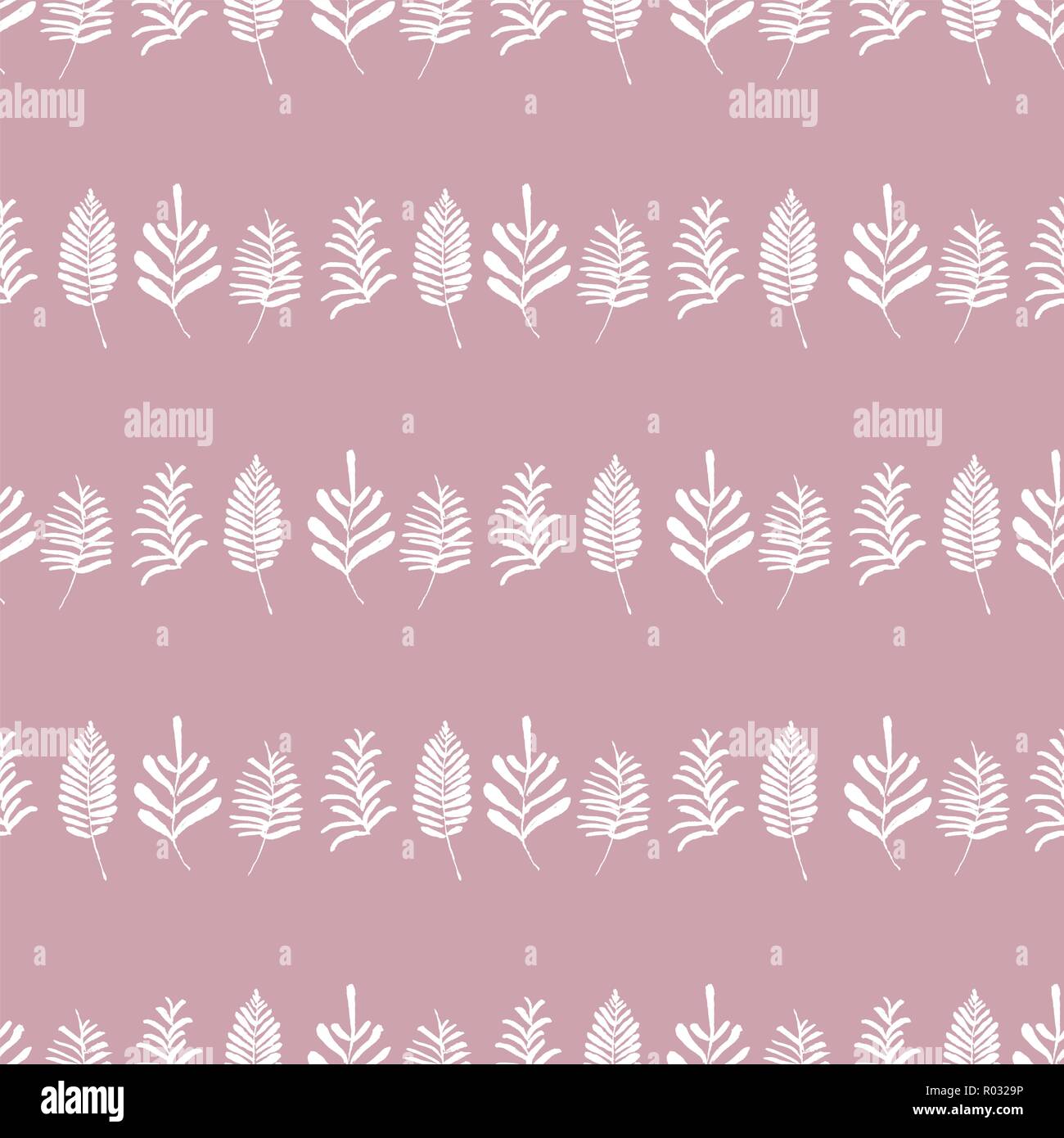 Blanc vectorielles sophistiquées feuilles tropicales modèle transparent sur fond rose. Estival, festif et amusant. Illustration de Vecteur