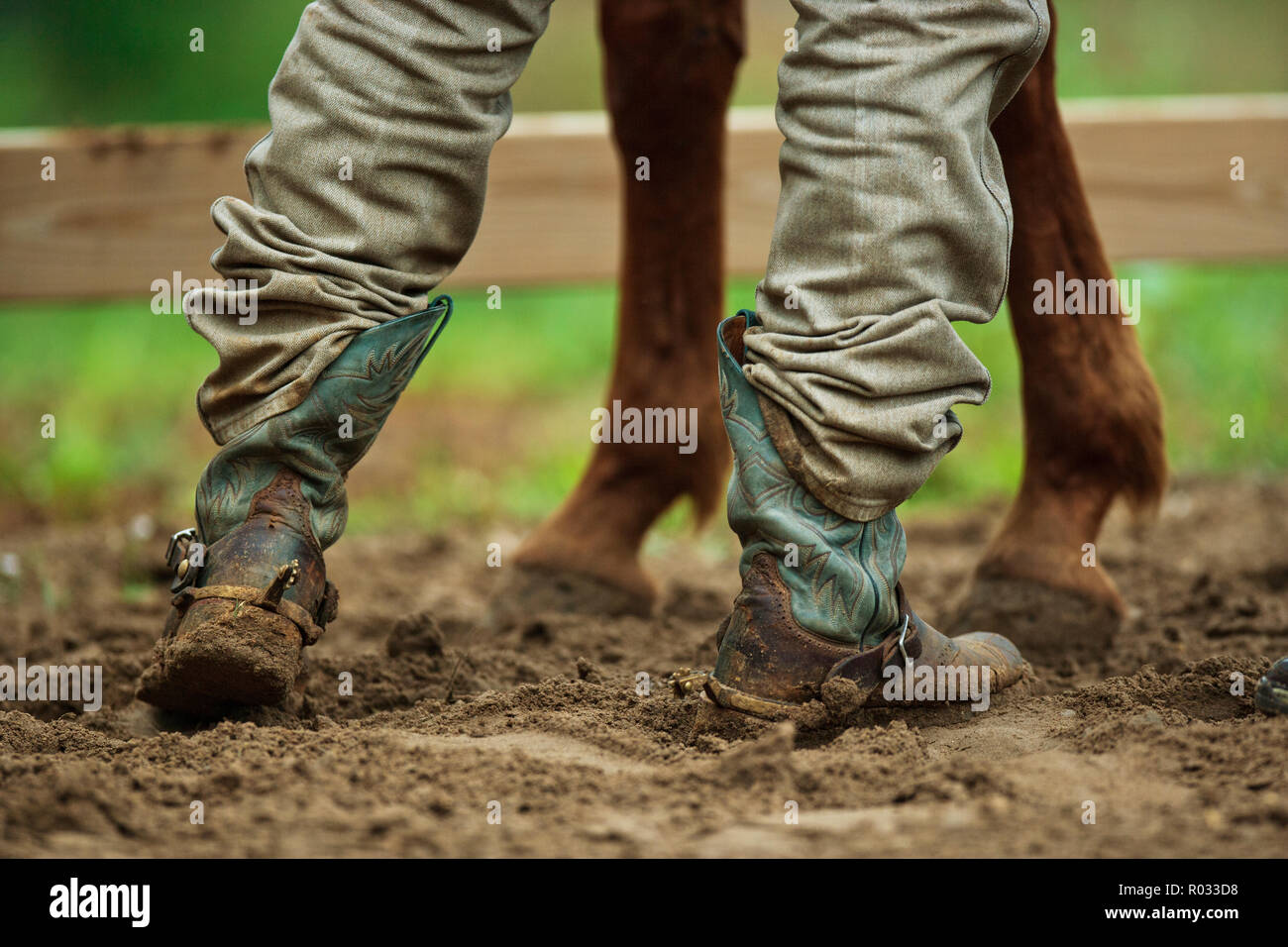 Cowboy boots in mud Banque de photographies et d'images à haute résolution  - Alamy