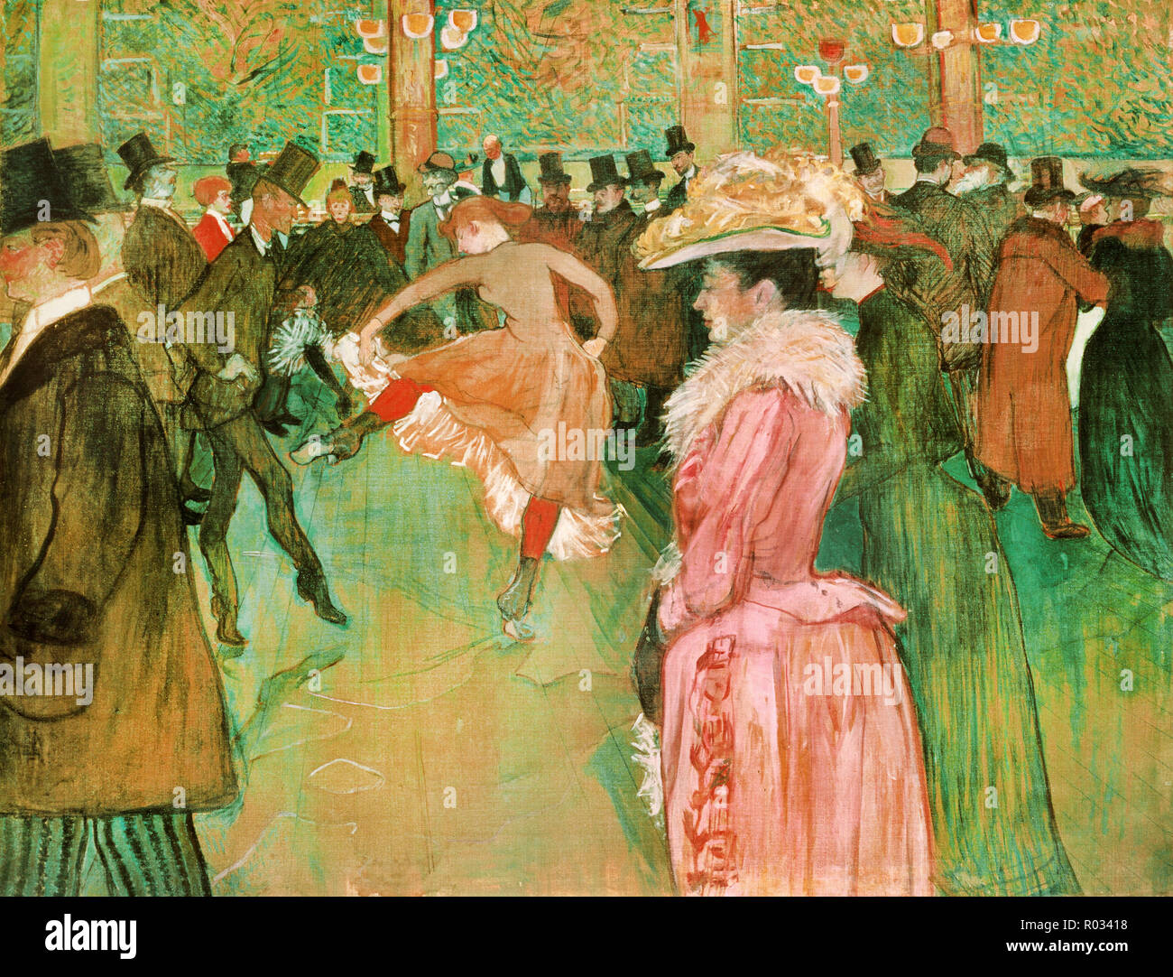 Henri de Toulouse-Lautrec, au Moulin Rouge, la danse, 1890, huile sur toile, Philadelphia Museum of Art, USA. Banque D'Images